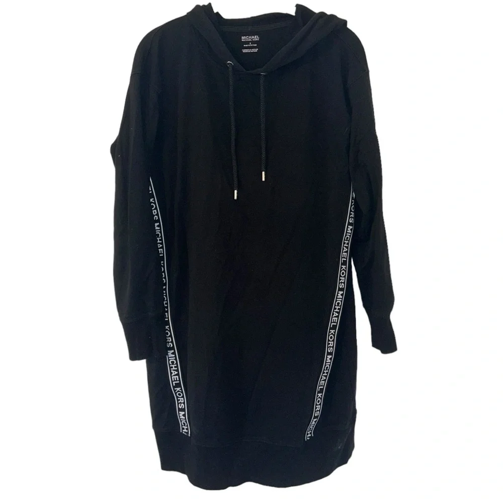 Black & White Michael Kors MK Designer Dress Hoodie Style Women’s Size Small Fit - Picture 1 of 4